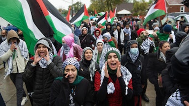 A march in support of Palestinians in Dearborn, Michigan