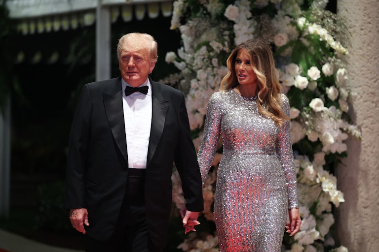 Donald and Melania Trump dressed up