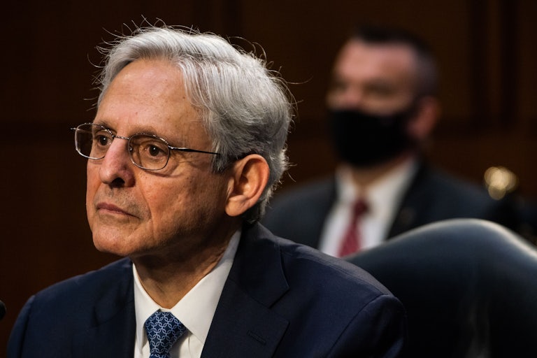 Merrick Garland at his confirmation hearing for attorney general