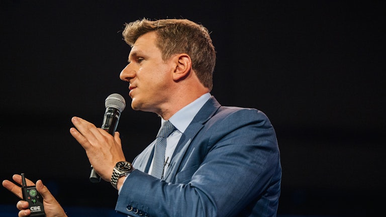 Project Veritas founder James O'Keefe speaks during the Conservative Political Action Conference in Dallas, Texas.