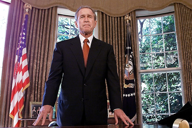President George W. Bush in the Oval Office in September 2001