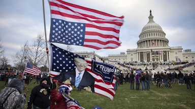 Pro-Trump protesters gather in front of the U.S. Capitol Building on January 6, 2021 in Washington, DC.