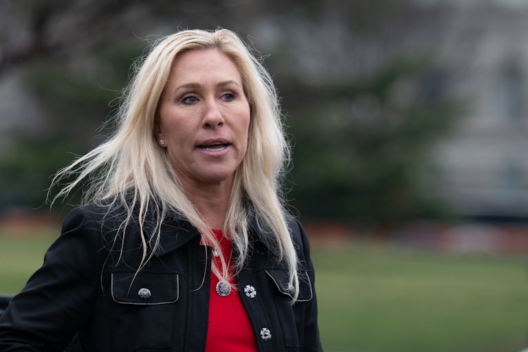 Marjorie Taylor Greene talks