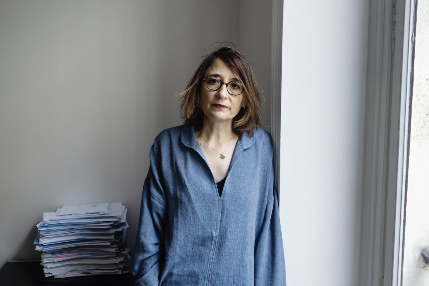 Marie Dosé, the lead lawyer for the stranded families, in her office in Paris