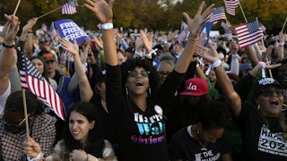 Supporters of Kamala Harris on the Ellipse