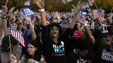 Supporters of Kamala Harris on the Ellipse