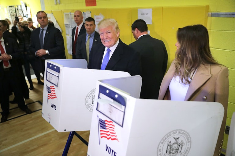 Donald and Melania Trump casting their votes 