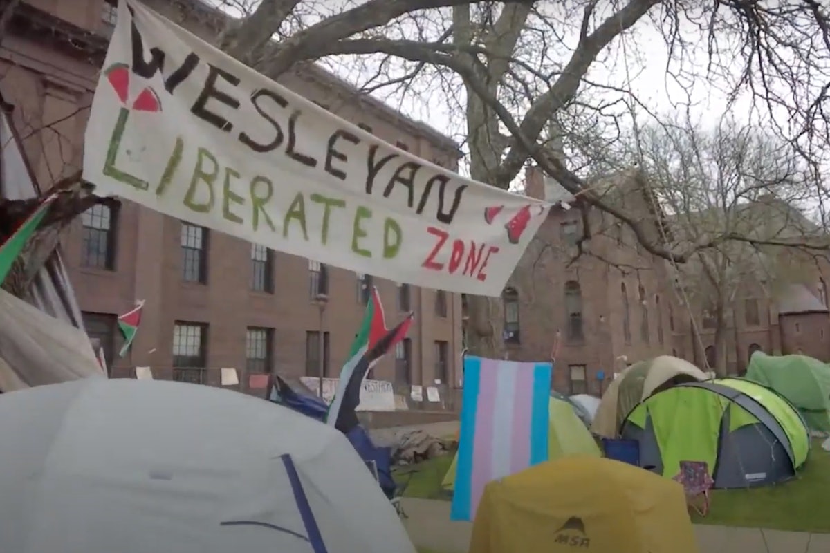 The pro-Palestinian encampment at Wesleyan University