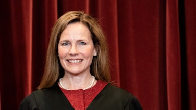 A close-up of Supreme Court Justice Amy Coney Barrett