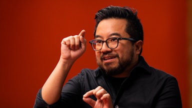 Garry Tan, president, chief executive officer of Y Combinator, during an interview on an episode of "The Circuit" at Y Combinator offices in Mountain View, California.