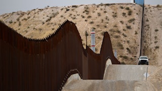The US-Mexico border between New Mexico and Chihuahua state, December 2021