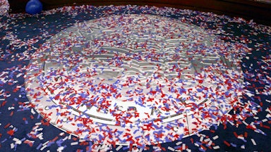 confetti on floor