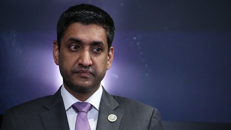 A close-up of a back-lit Ro Khanna.