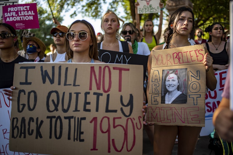 Protesters at an abortion-rights rally in Austin, Texas