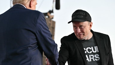 Elon Musk creepily bows to Donald Trump and shakes his hand