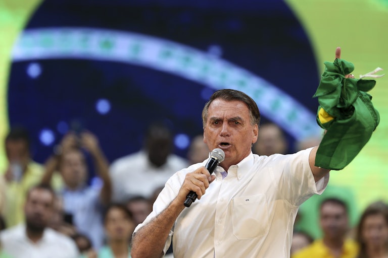 Jair Bolsonaro speaks during the Liberal Party national convention