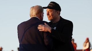 Elon Musk pulls Donald Trump in for an embrace