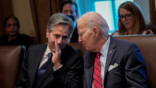 Blinken and Biden at a Cabinet meeting