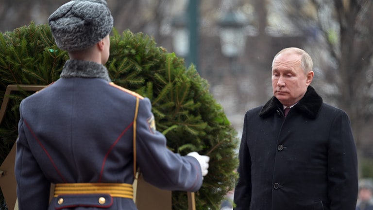 Vladimir Putin at the Tomb of the Unknown Soldier