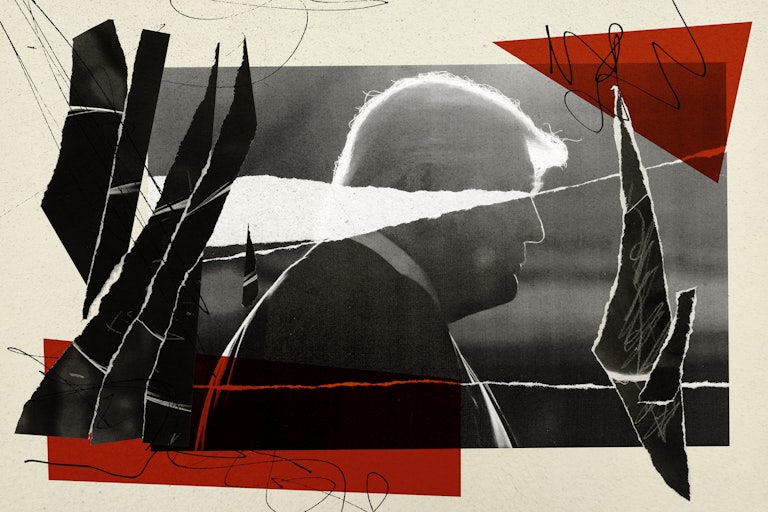 An abstract illustration of Donald Trump by Valerie Chiang