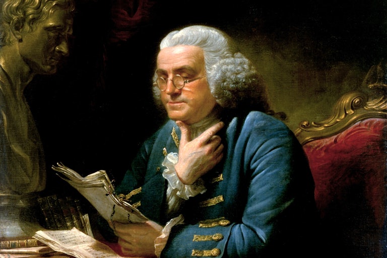 A 1767 portrait of Benjamin Franklin by David Martin