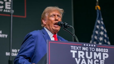 Donald Trump speaks at a campaign event