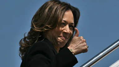 Kamala Harris gives thumbs up
