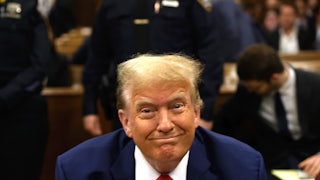 Trump smiles at his hush-money trial