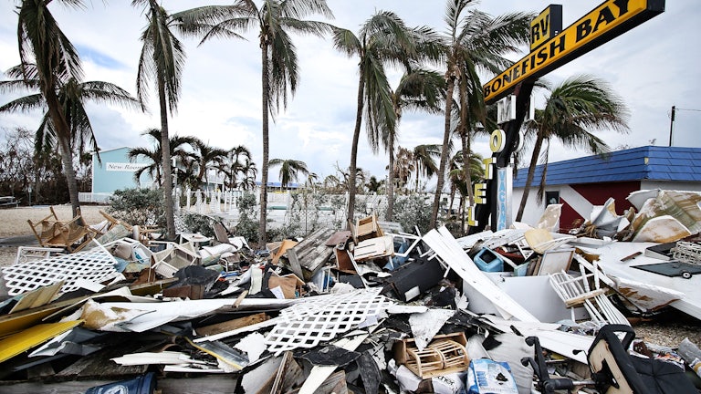This picture shows debris in Florida after Hurricane Irma.