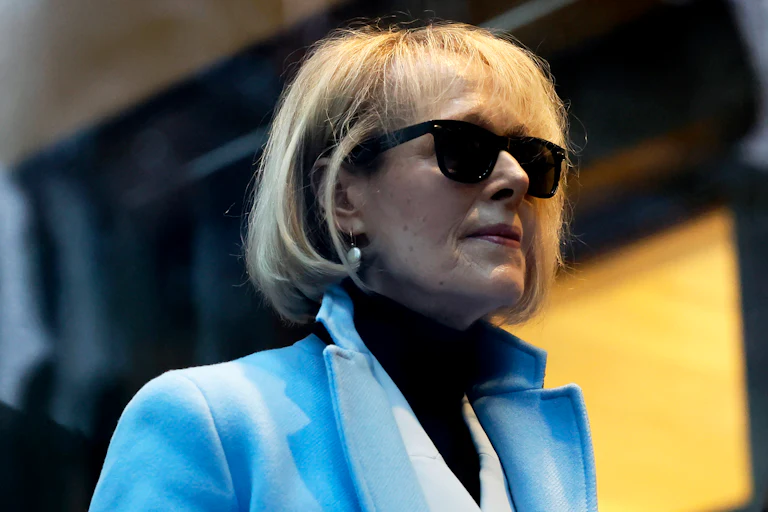 E. Jean Carroll wears sunglasses