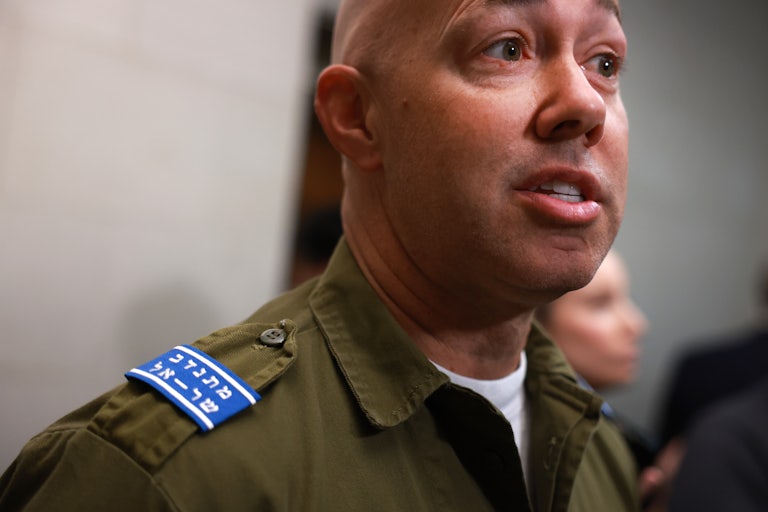 Brian Mast wears an Israeli Defense Force uniform