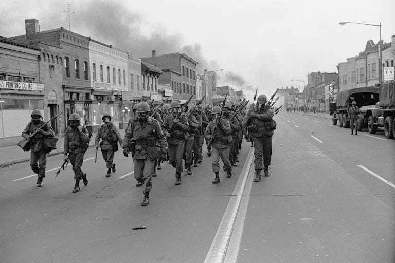The Army was called out to deal with riots in Washington, D.C., following Martin Luther King’s assassination in April 1968. 