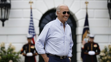 Joe Biden smiles.
