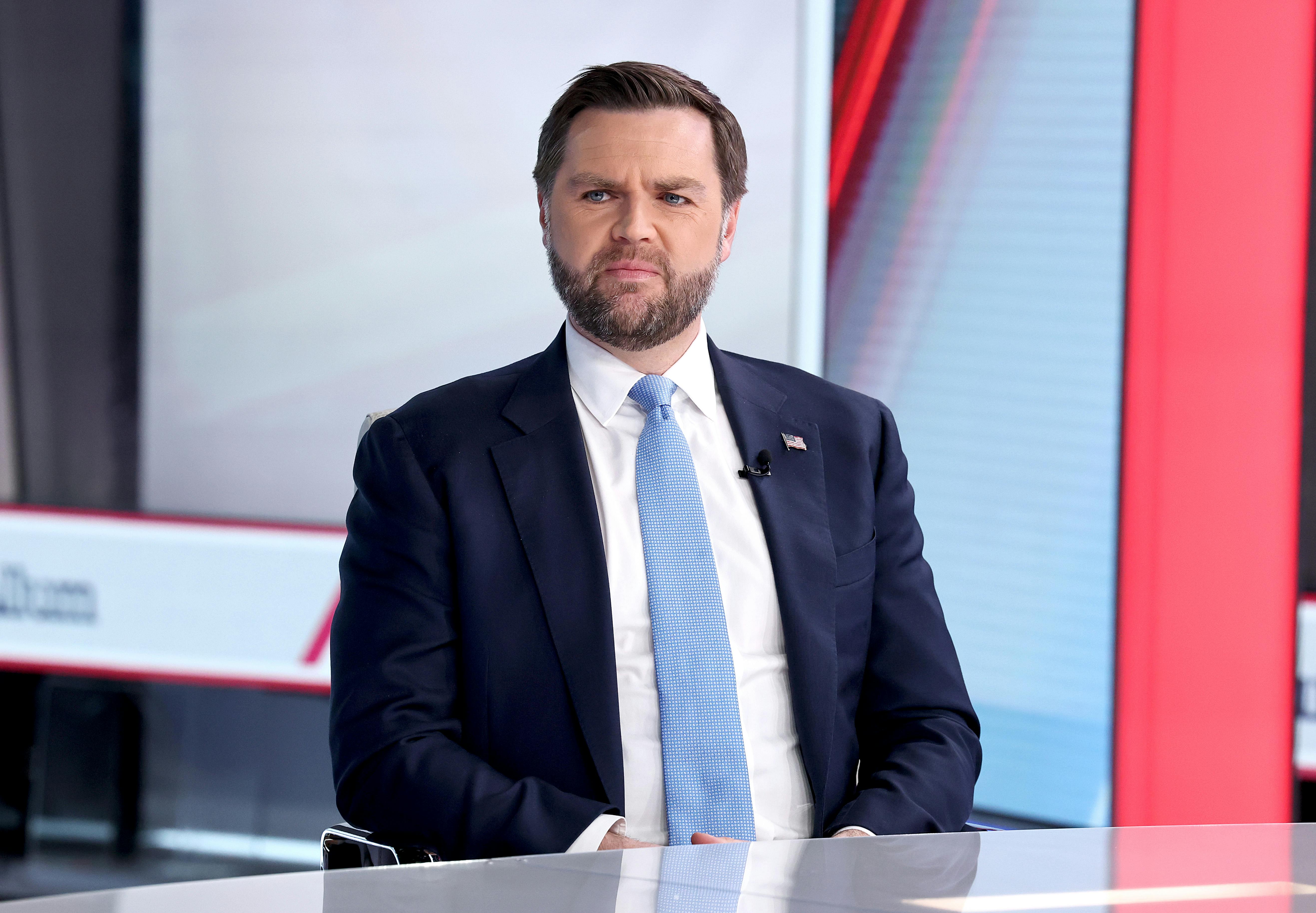 Vice President JD Vance sits on set at Fox News
