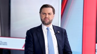 Vice President JD Vance sits on set at Fox News