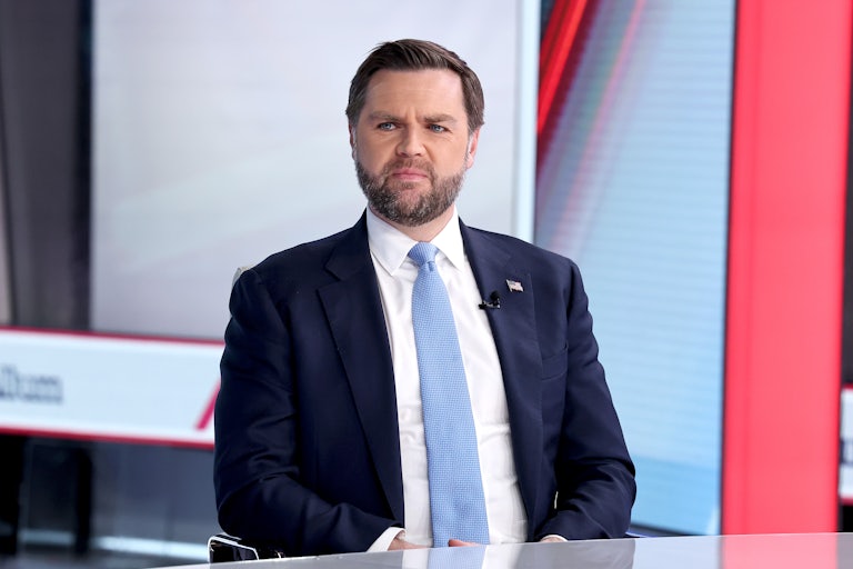 Vice President JD Vance sits on set at Fox News