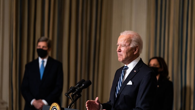 President Biden speaks about climate change.