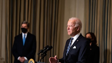 President Biden speaks about climate change.