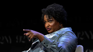 Stacey Abrams speaking at event in New York City