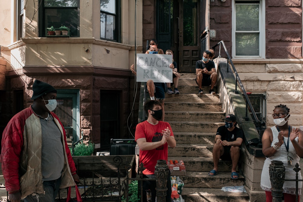 tenants in New York protest