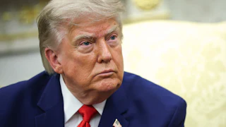 Donald Trump glares angrily