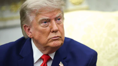 Donald Trump glares angrily