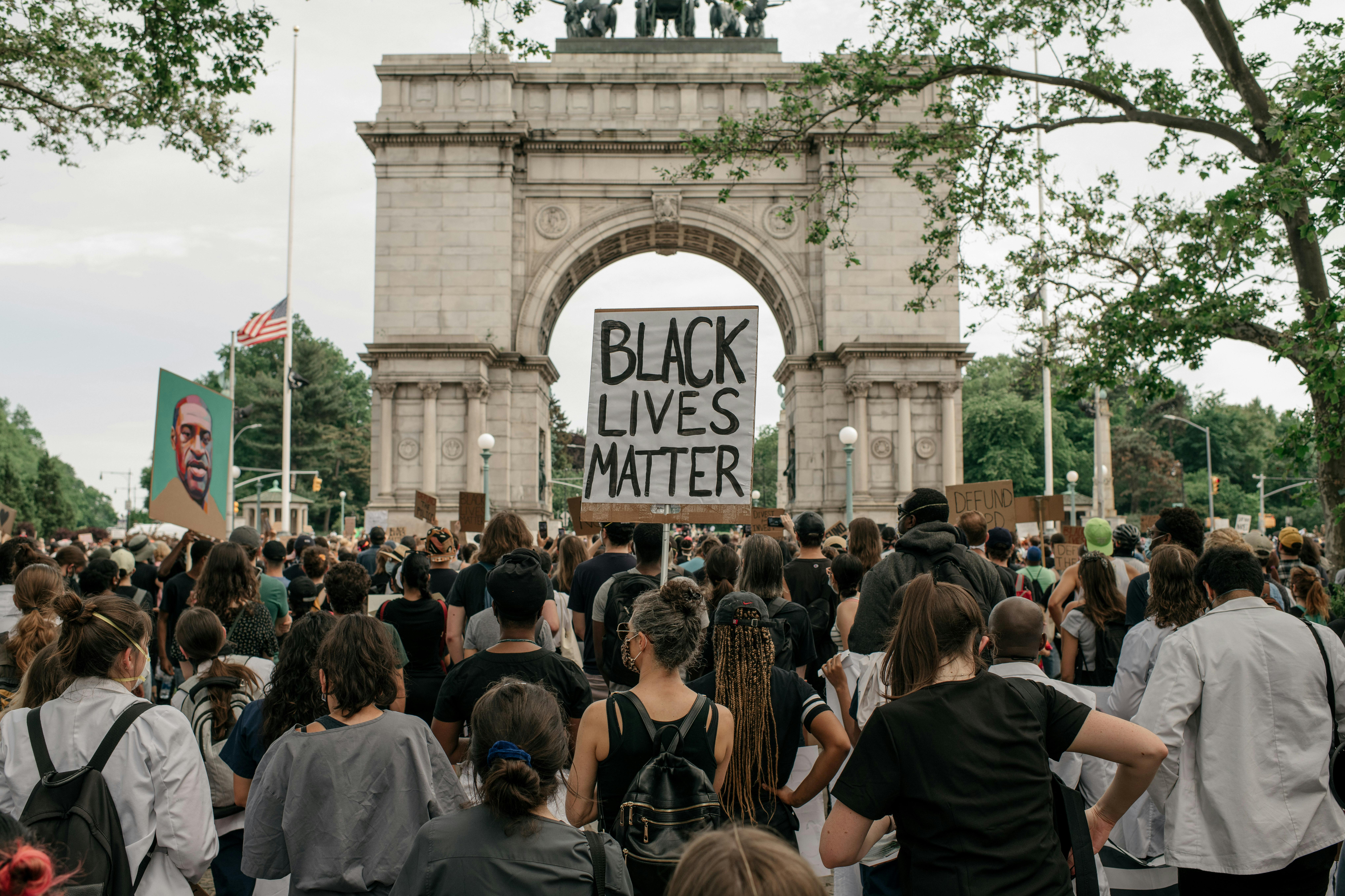 Supporters of the Black Lives Matter movement gather in Washington Square Park.