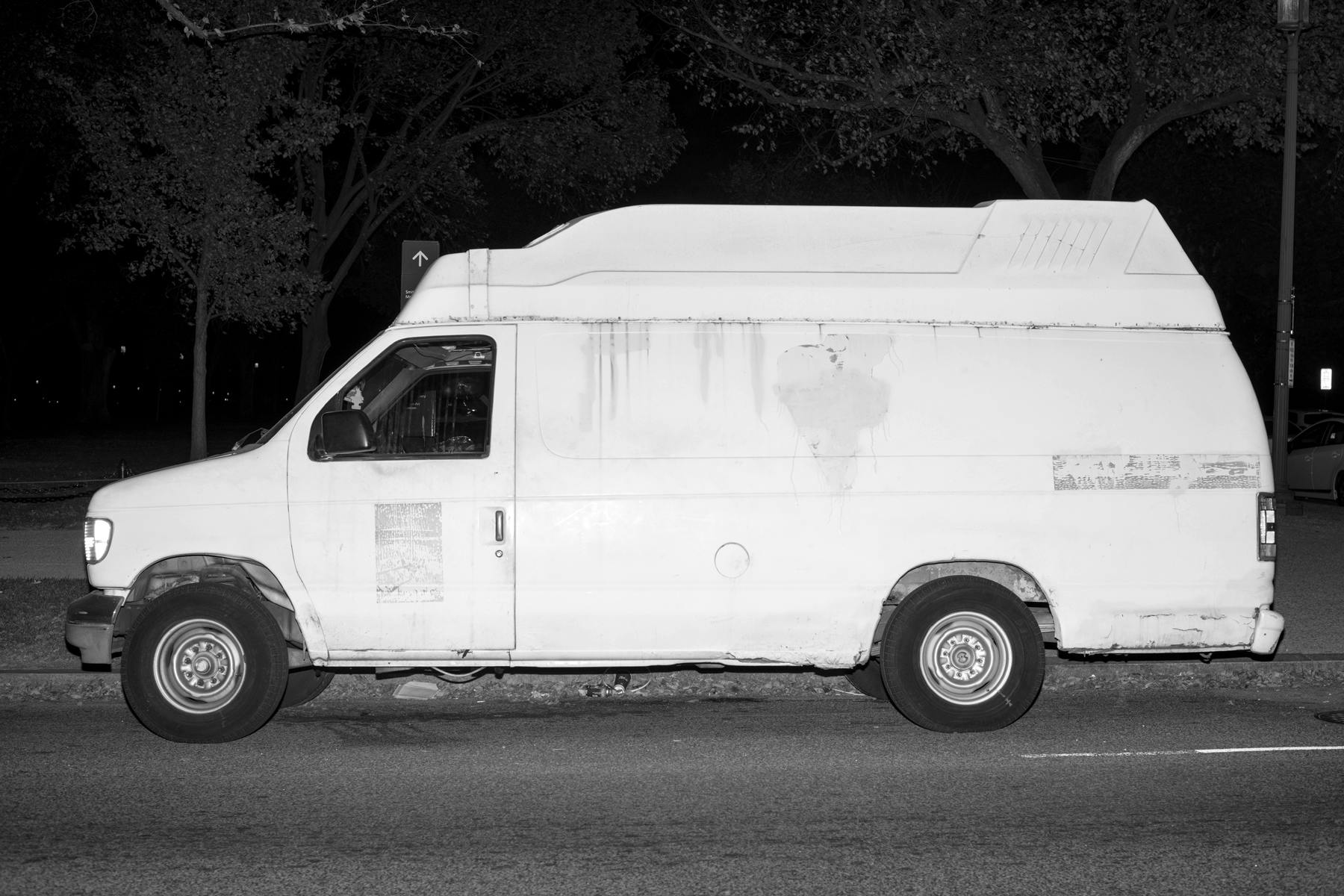 black and white van