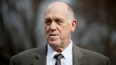 Tom Homan speaks to reporters outside the White House