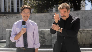 Jason Bateman and David Harbour play best friends Clark and Floyd in DTF St. Louis.