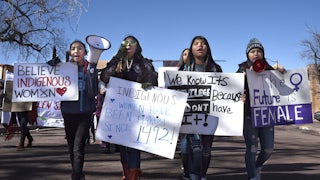 Native Americans at 2019 Women's March in Santa Fe