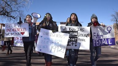 Native Americans at 2019 Women's March in Santa Fe