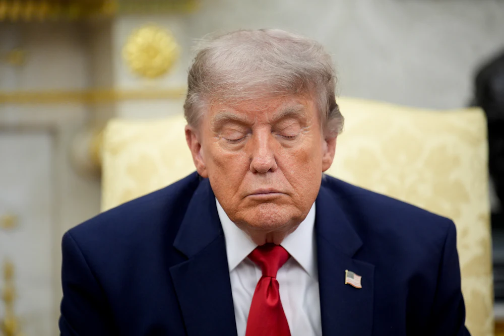 Donald Trump looks downcast