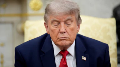 Donald Trump looks downcast